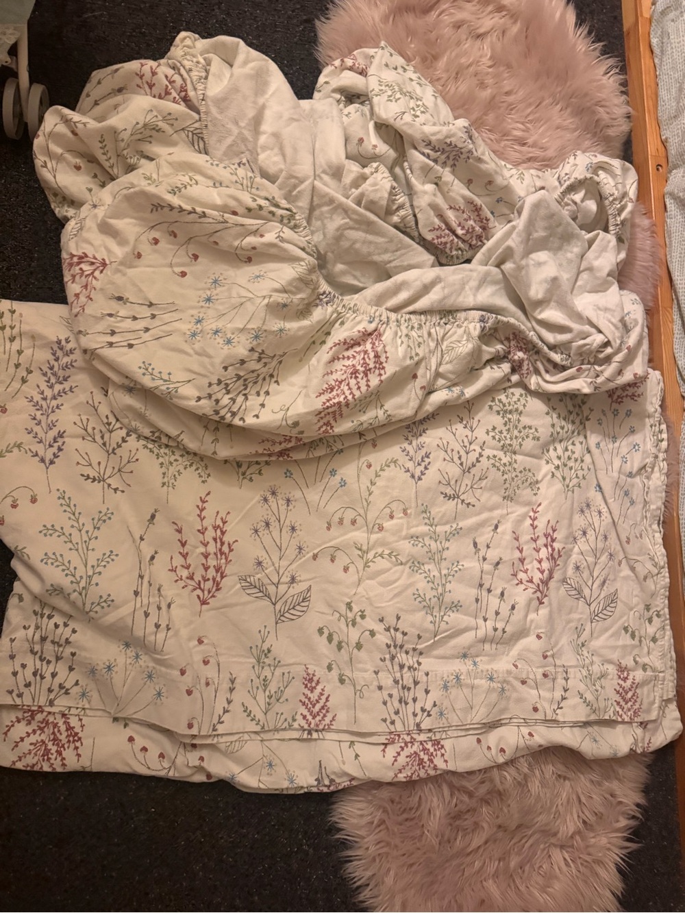 L.L. Bean Botanical Floral Percale Sheet Collection queen